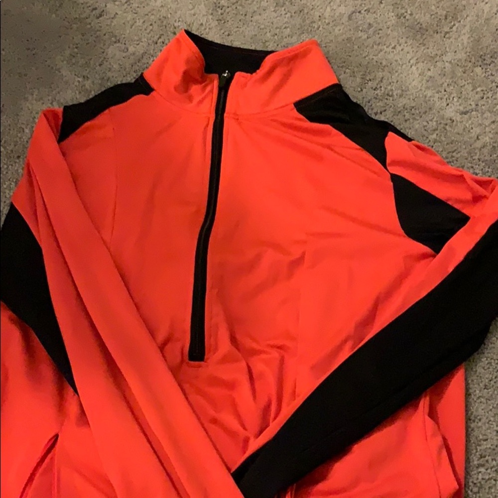Pink and black half zip